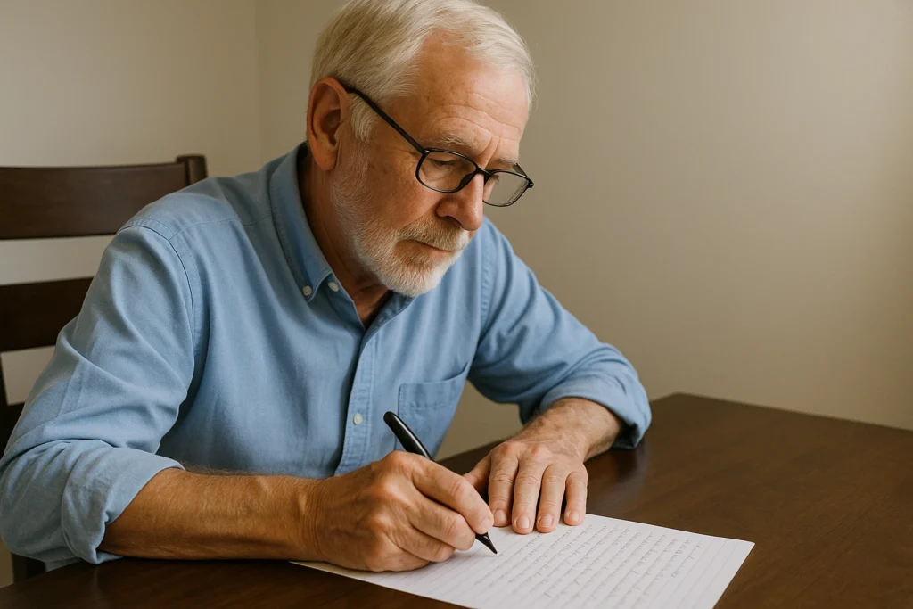 An old man and his Handwritten Will in New York