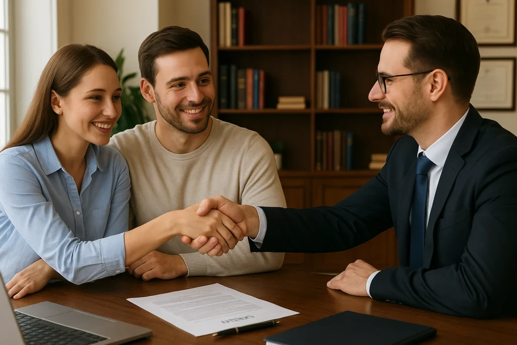 A Real Estate Lawyer in Westchester helping couple prevent real estate legal issues
